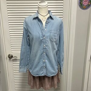 J. Crew Light Blue Chambray Denim Long Sleeve Shirt